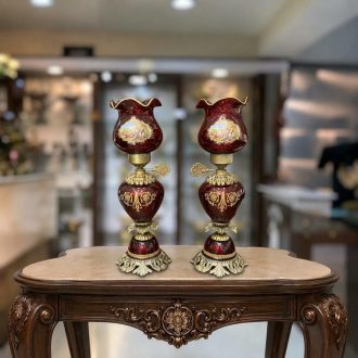 شمعدان لب چین فیتیله مدل 281 زرشکی