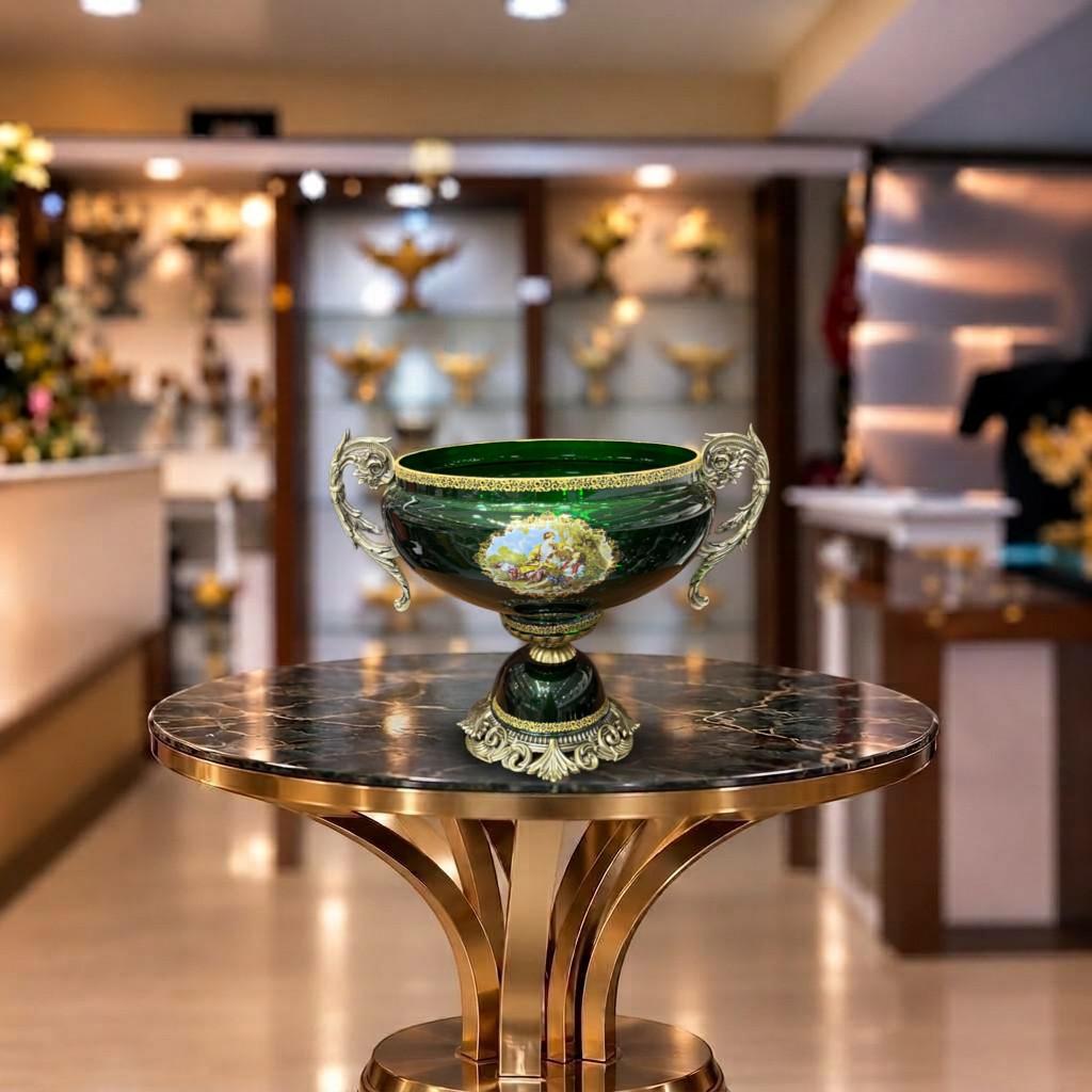 Farah-Fruit-Bowl-with-Handles-Model-254-Green میوه خوری فرح دسته دار مدل 254 سبز
