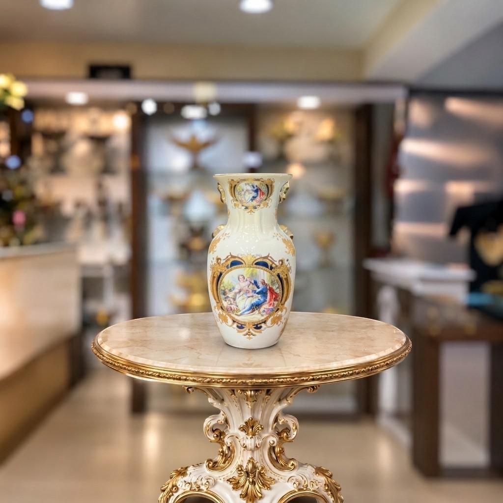 Layla-and-Majnun-Design-Amphora-Style-Vase-Code-14-0032 گلدان خمره ای طرح لیلی و مجنون کد ۰۰۳۲-۱۴