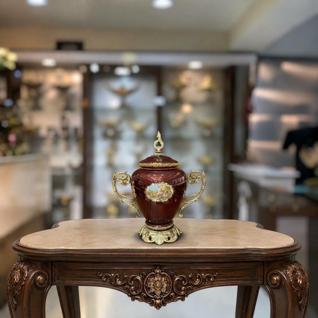 Pear-Shaped-Chocolate-Dish-Model-209-Crimson شکلات خوری گلابی مدل 209 زرشکی